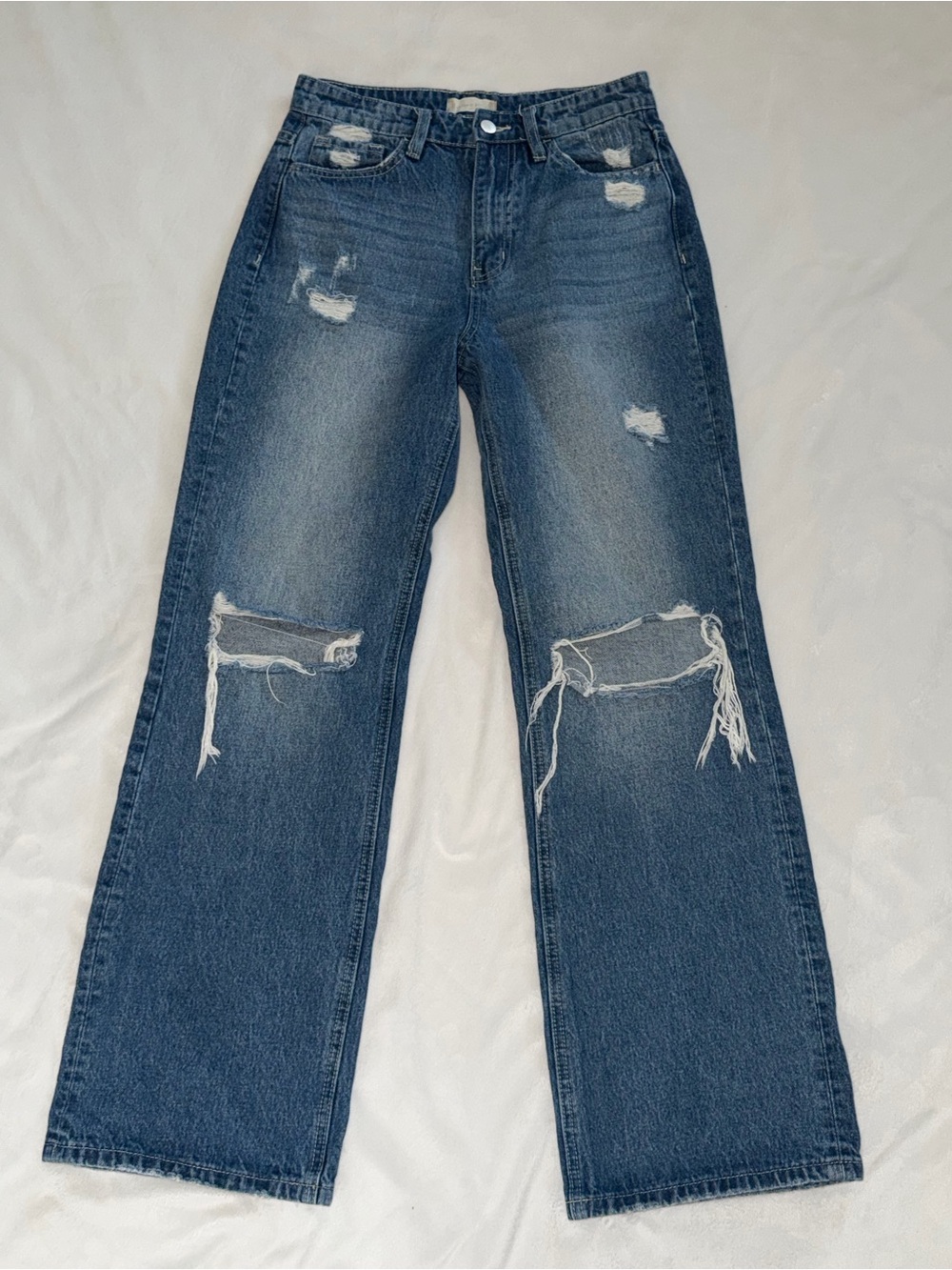 Altar’d State High-Rise Distressed Wide-Leg Jeans - Blue (212)